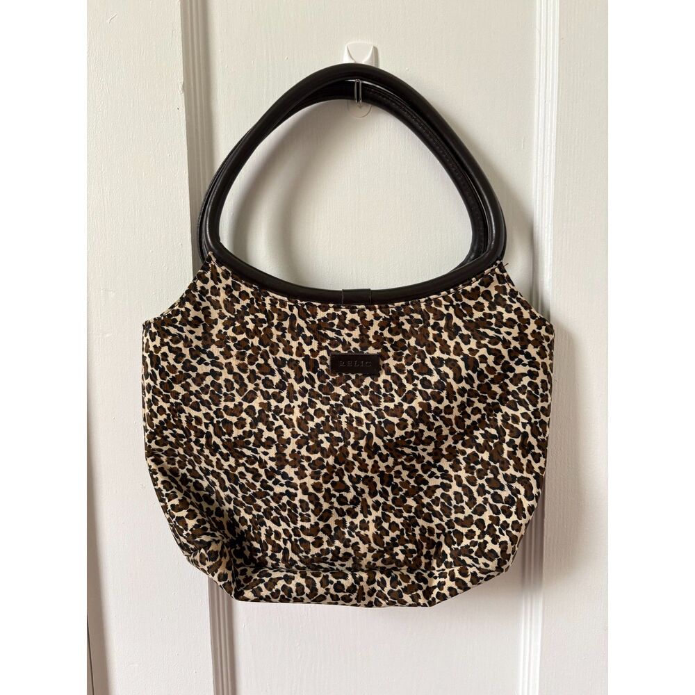 Vintage Y2K Relic Leopard Cheetah Print Hobo Purse Handbag Animal Chocolate